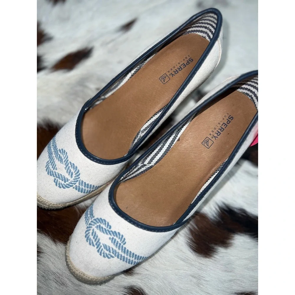 Sperry Top-Sider Katama Nautical Rope Knot Espadrille Wedge Shoes STS91712 10M